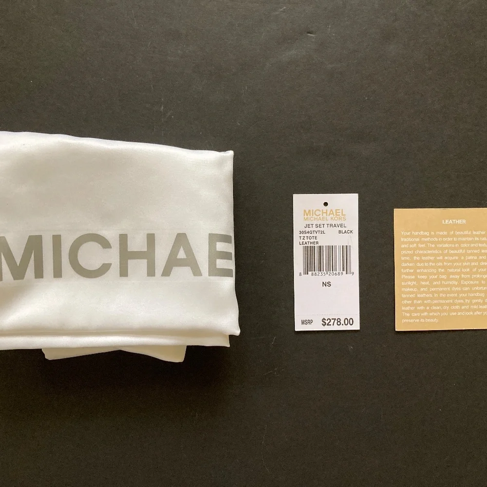 Michael Kors Black Saffiano Leather Large Jet Set Travel TZ Tote/$278 RETAIL/NEW